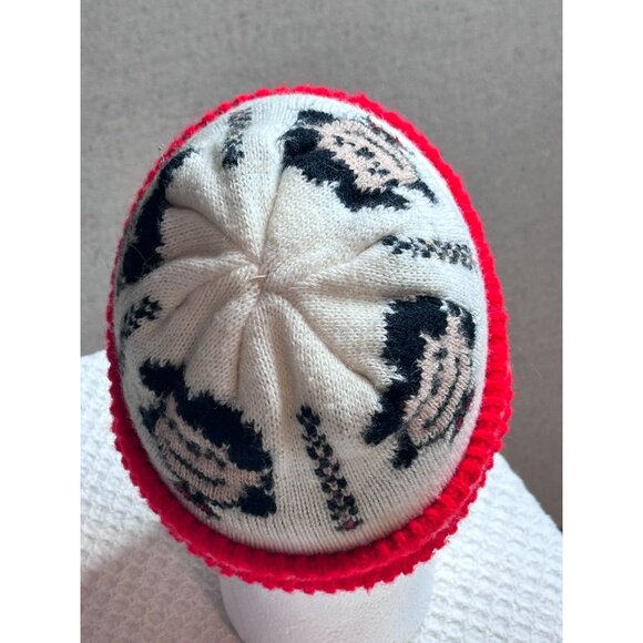Peanuts Lucy Comic Knit Beanie Hat Red White Acrylic Winter Ski Accessory Vtg - Picture 4 of 7